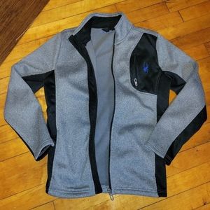 Spyder zip up, grey black with blue logo
